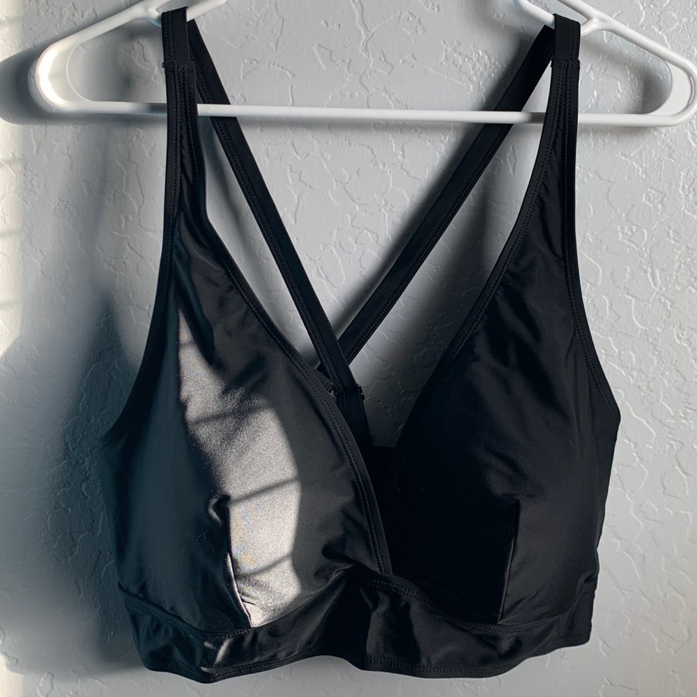 TORRID | Black Crossback Swim Top, Torrid Size 2/2XL